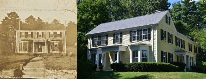303 Worcester Street in 1910 and 2013 (Left: posted with permission from the Schlesinger Library, Radcliffe Institute, Harvard University)